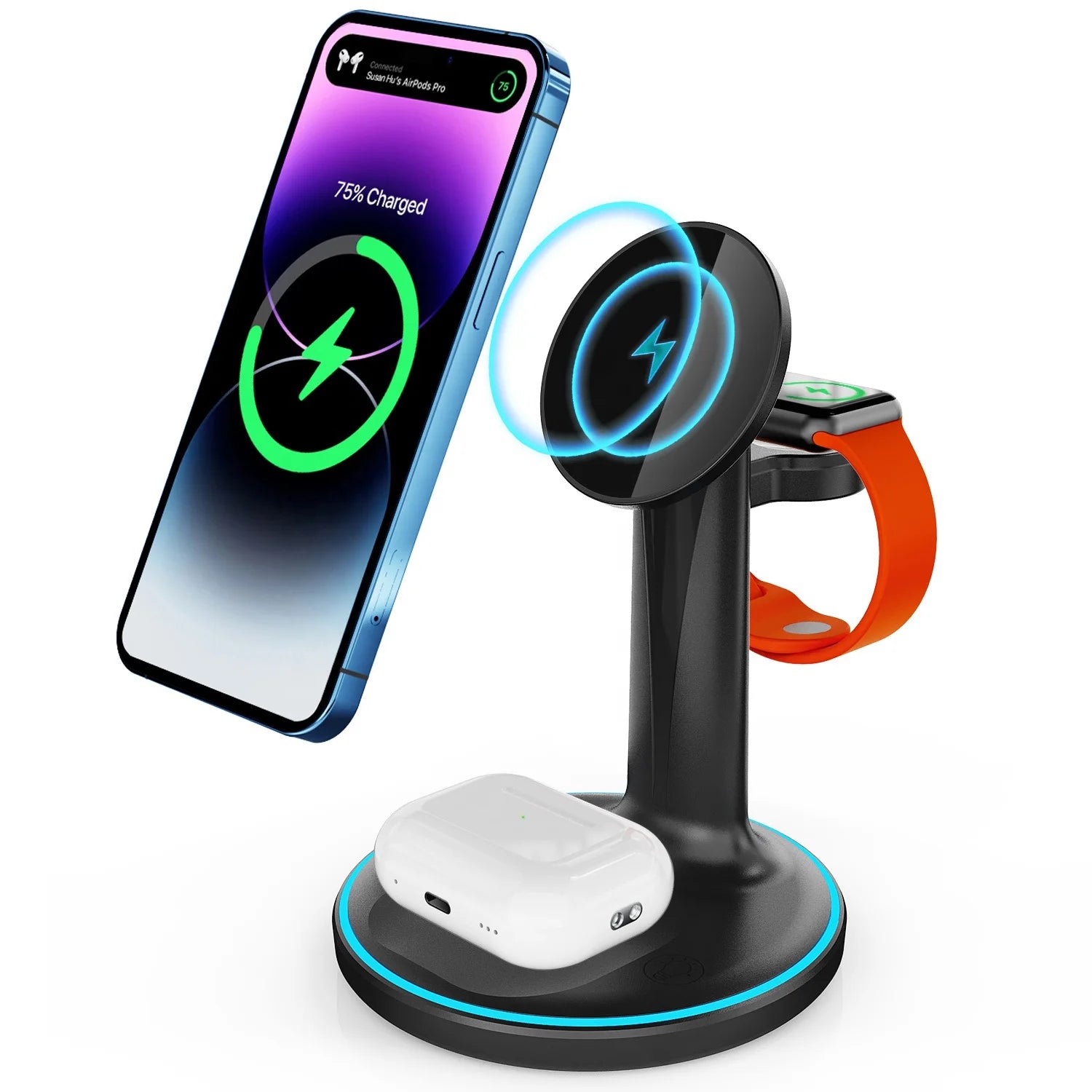 📱 شاحن لاسلكي سريع Universal Support Qi –