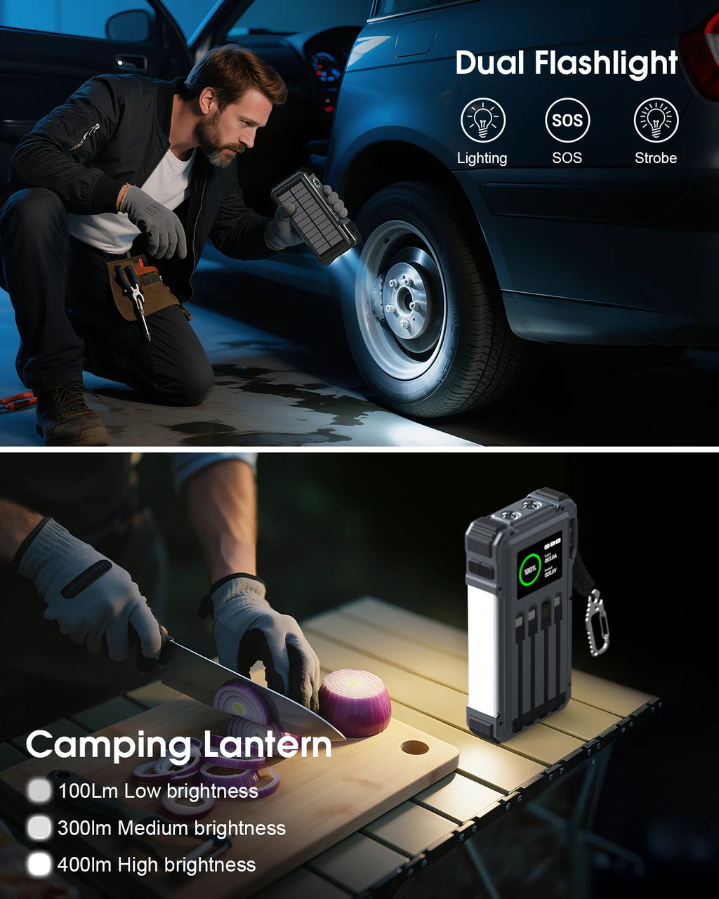 جهاز 5000A Jump Starter + Solar Power Bank – قوة الطوارئ المحمولة والسيطرة الكاملة على طاقة جهازك!